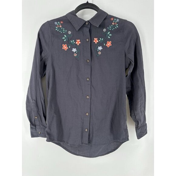 Marine Layer Aria Relaxed Fit Embroiderd Long Sleeve Shirt Women’s XS Read - Picture 3 of 10